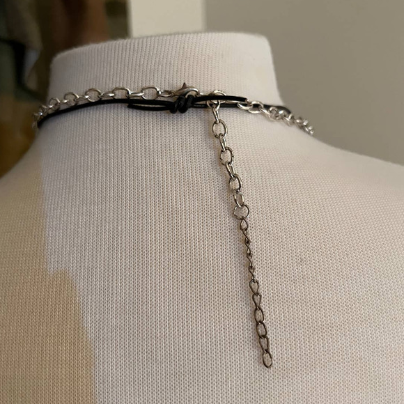 Black & White Cats Pendant 'Ying & Yang' & A Two Row Silver-Tone Necklace - Picture 5 of 11